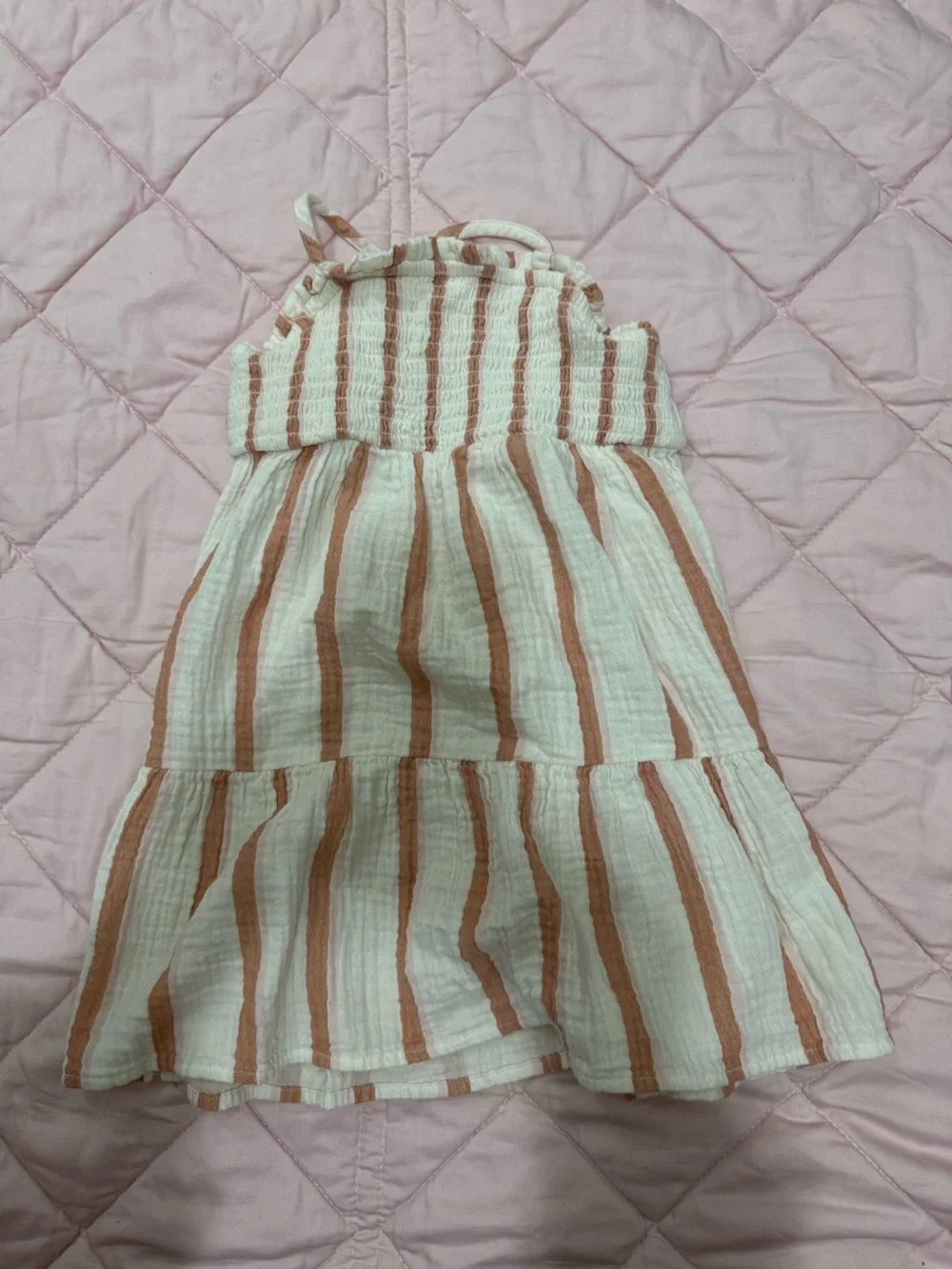 Cat & Jack White and Tan Striped dress